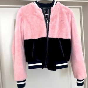 Fuzzy Bomber Jacket